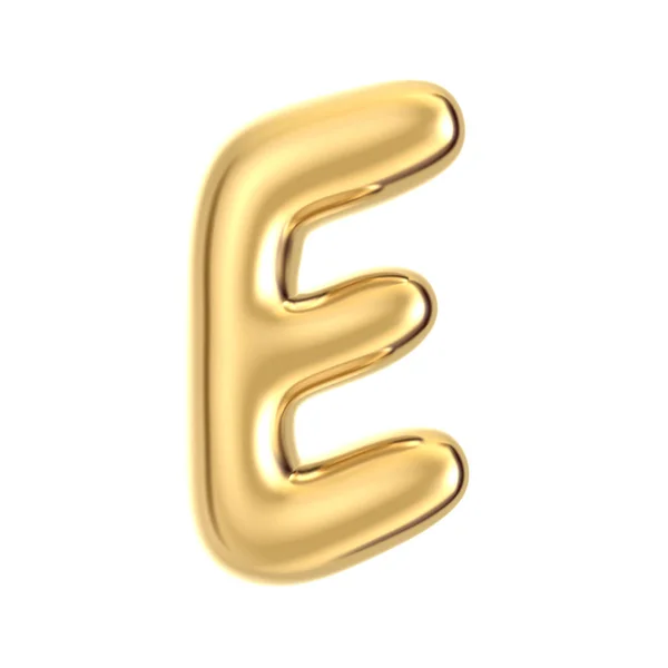 Alfabeto de lámina dorada E — Foto de Stock
