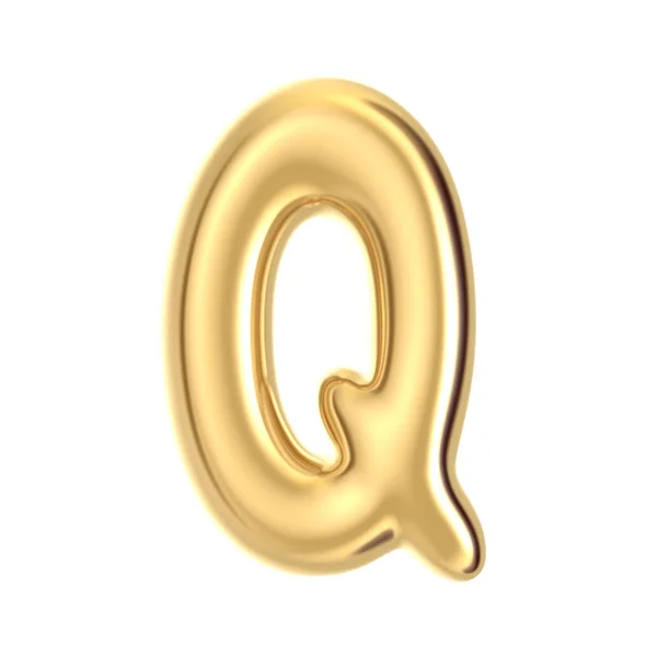 Guldfolie alfabetet Q — Stockfoto