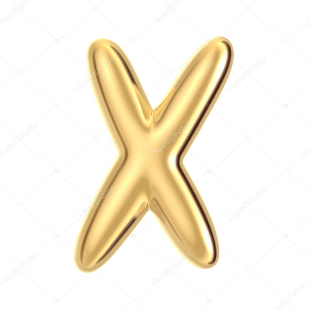 Golden foil alphabet X