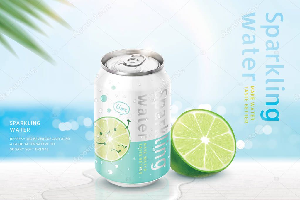 Lime flavor sparkling water