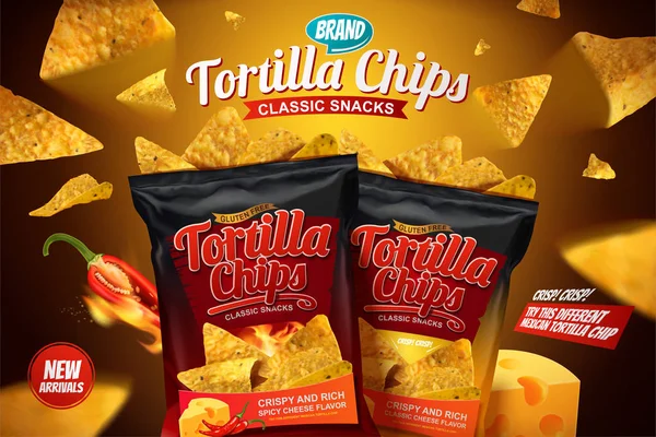 Reklamlar tortilla cips — Stok Vektör