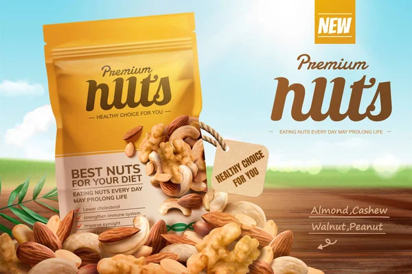 Anúncios Premium nuts —  Vetores de Stock