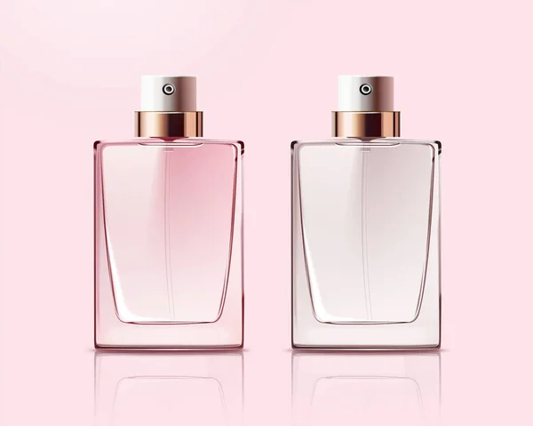 Frascos de vidro de perfume em branco — Vetor de Stock
