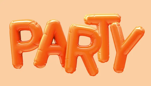 PARTY orange foil balloon — Stock Photo, Image