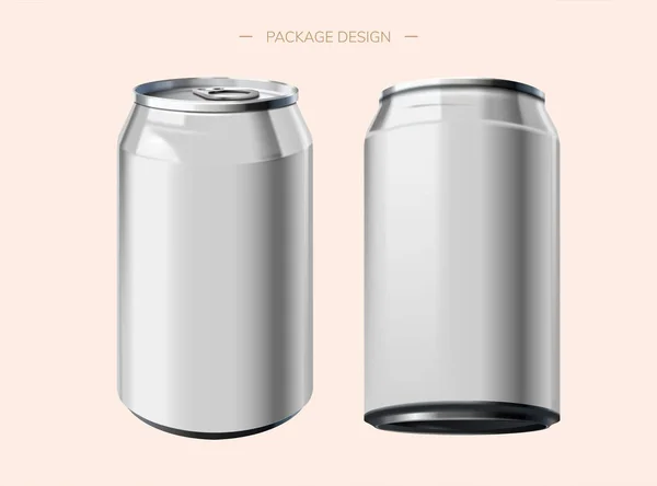 Aluminium can mock up — Stock Vector