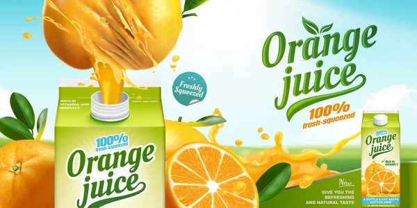 Anuncios de jugo de naranja — Archivo Imágenes Vectoriales