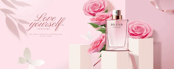 Elegante parfum banneradvertenties — Stockvector