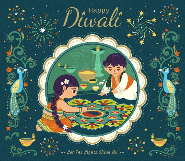 Härlig Diwali illustration — Stock vektor