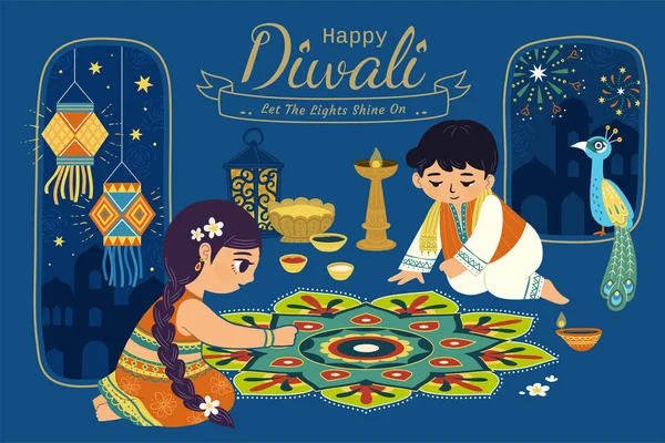 Mooie Diwali illustratie — Stockvector