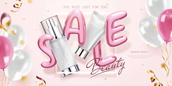 Publicité de vente de cosmétiques de soins de la peau — Image vectorielle