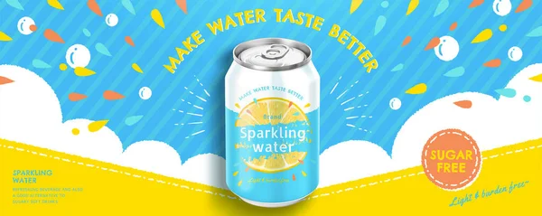 Anúncios de soda de água espumante —  Vetores de Stock