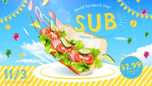 Deliciosos anúncios submarinos — Vetor de Stock