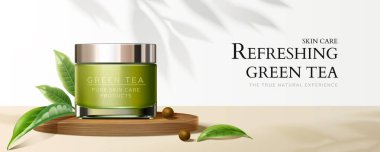 Doğal yeşil çay kremalı pankart