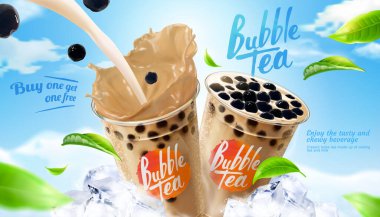 Kabarcıklı süt çay reklamları