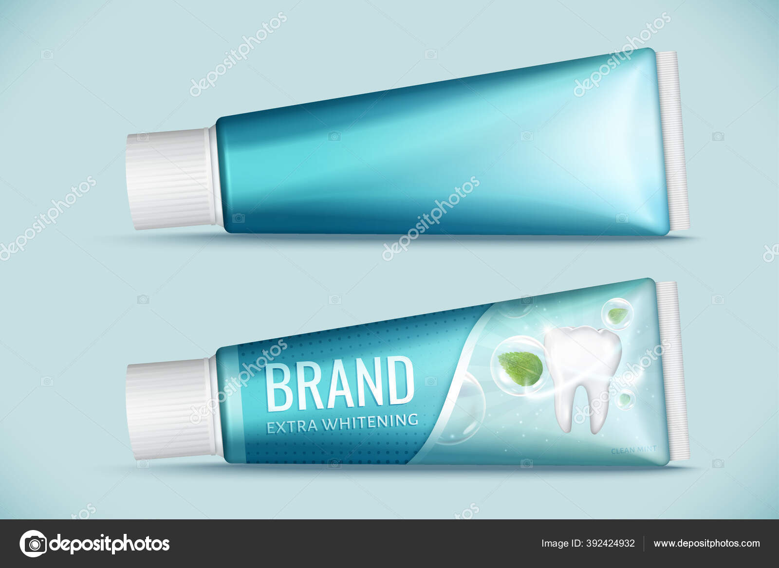 하나는 패키지 디자인이 하나는 파란색 배경에 Mock 스톡 벡터 - ©HstrongART 392424932, image size:1600x1167