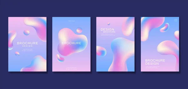 Futuristisches Cover Template Design Mit Fließenden Formen Pastelltönen Perfekt Für — Stockvektor