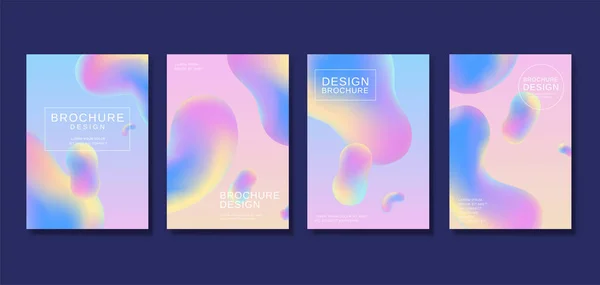 Futuristisches Cover Template Design Mit Fließenden Formen Pastelltönen Perfekt Für — Stockvektor