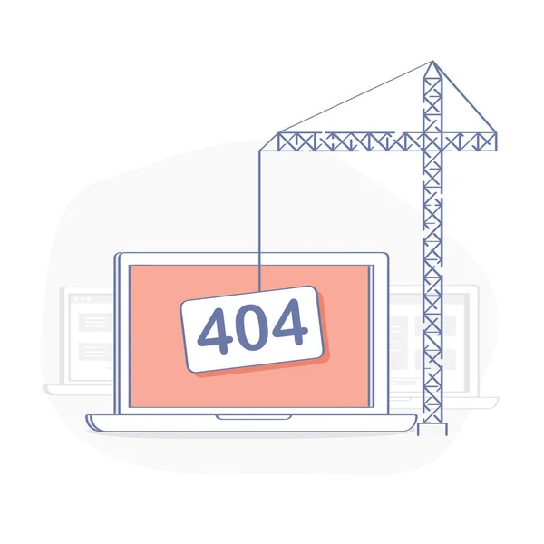 Flat Line Modern Illustration Concept 404 Page 404 Σφάλμα Δεν — Διανυσματικό Αρχείο