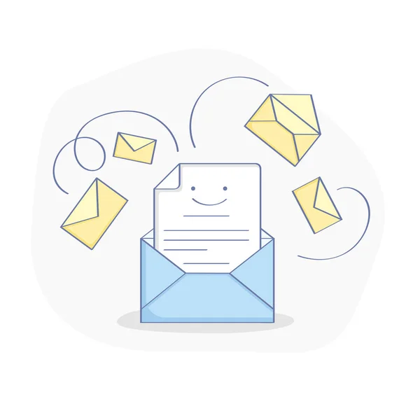 Empfang Von Post Mail Marketing Und News Letter Advertising Kommunikationskonzept — Stockvektor