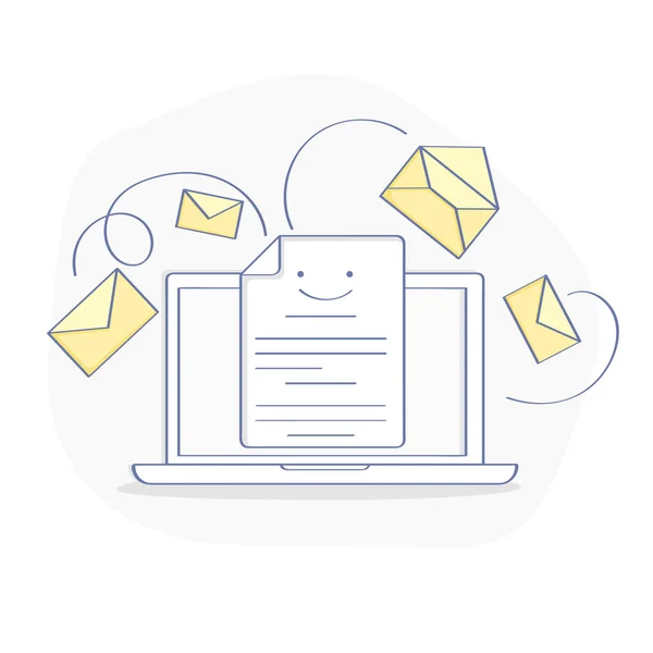 Mail Marketing News Letter Concetto Illustrativo Pubblicitario Simbolo Comunicazione Condivisione — Vettoriale Stock
