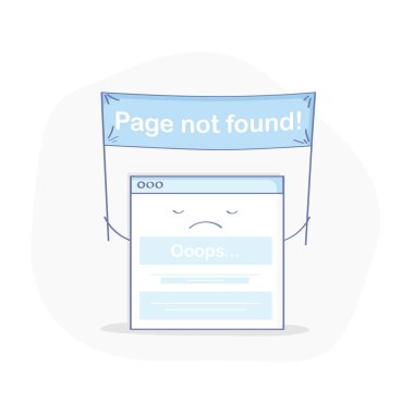 404 sayfası, sayfa bulunamadı ya da düz çizgi illüstrasyon hatası. 