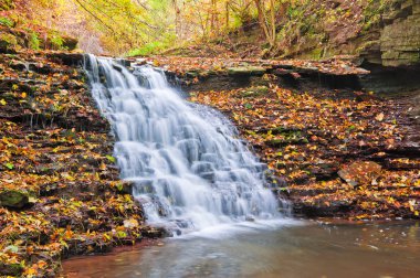 Ormanda bir dağ dere üzerinde güzel şelale