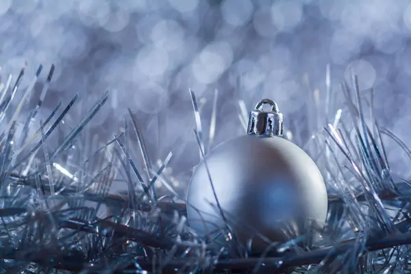 Christmas Ball Blue Abstract Bokeh Backgroun — Stock Photo, Image