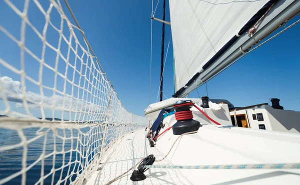 Sailing sport boat on open sea