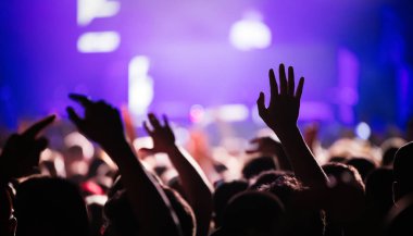 Resim Müzik Festivali'nde insanlar dans partisi