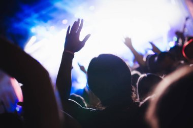 Resim Müzik Festivali'nde insanlar dans partisi