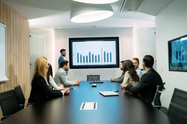 Imagem Uma Reunião Negócios Moderna Sala Conferências — Fotografia de Stock