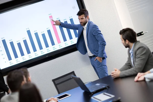 Immagine Una Riunione Lavoro Una Moderna Sala Conferenze — Foto Stock