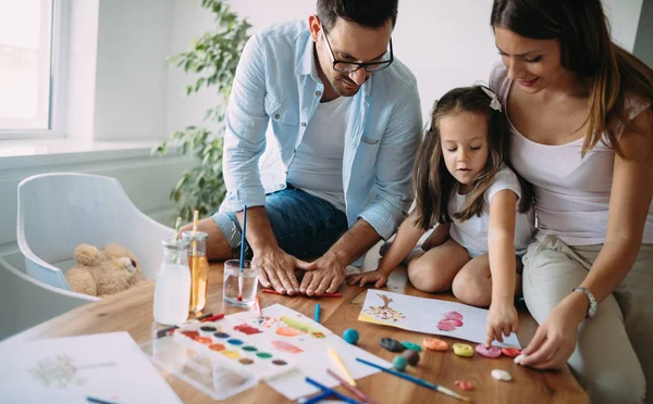 Gelukkige Familie Plezier Tijd Samen Thuis — Stockfoto