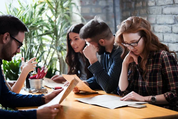 Picture Young Business Colleagues Break Cafe — Stock Photo, Image