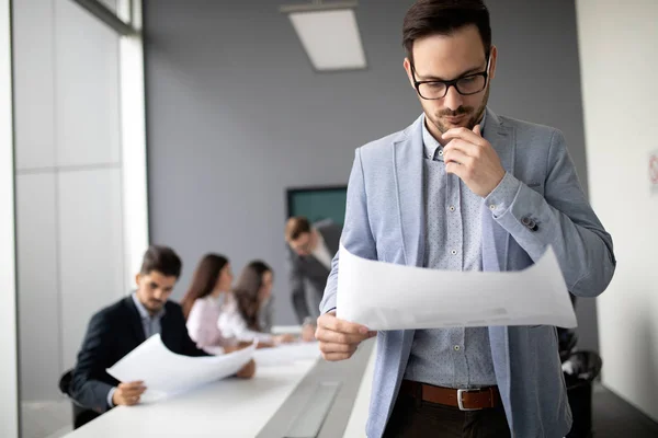 Groep Architecten Zakenmensen Die Samenwerken Brainstormen — Stockfoto