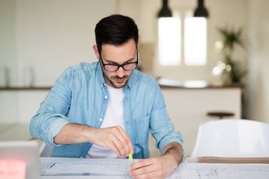 Mimar Ofis Masası planları evde çalışma ve çizim