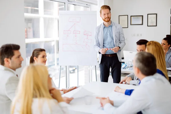 Presentatie Samenwerking Door Mensen Uit Het Bedrijfsleven Kantoor — Stockfoto