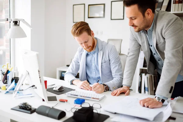 Coworkers Planning Startup Goals Office — Stock Photo, Image