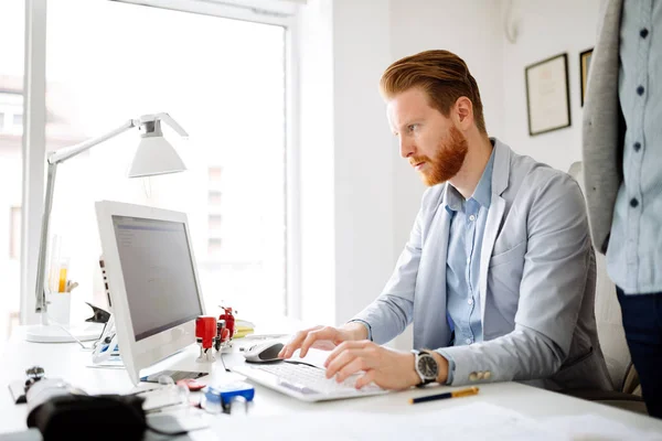 Mitarbeiter Planen Start Ziele Modernen Büro — Stockfoto