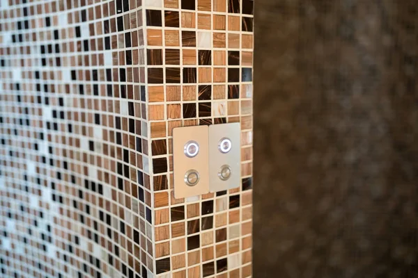 Baño Vapor Digital Moderno Con Azulejos Mosaico —  Fotos de Stock