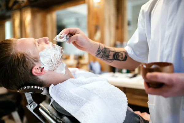 Hair Beard Mustache Treatment Barber Shop — Stock Photo, Image