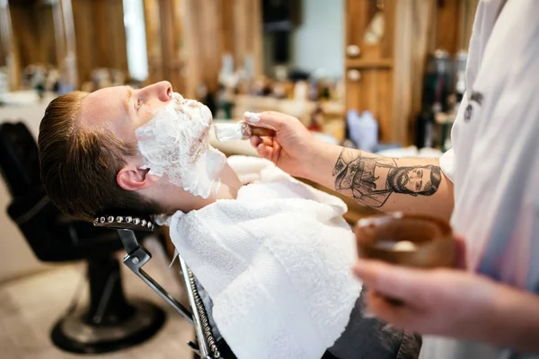 Tratamento Barba Bigode Barbearia — Fotografia de Stock