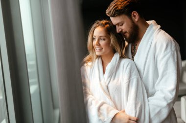 Sağlık hafta sonu ve sakin anlar birlikte zevk çift