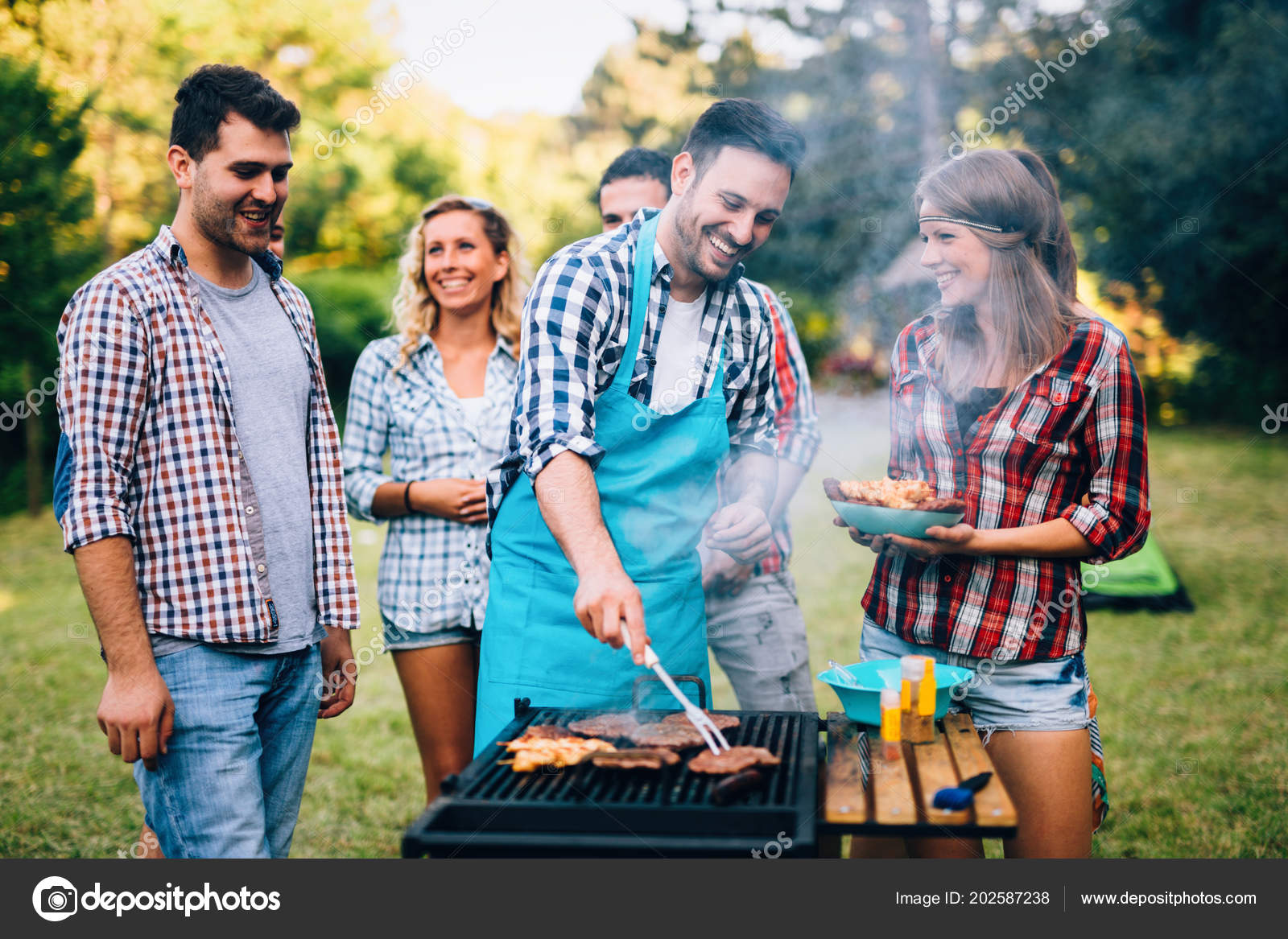 Young People Having q Party Nature Stock Photo Image By C Nd3000