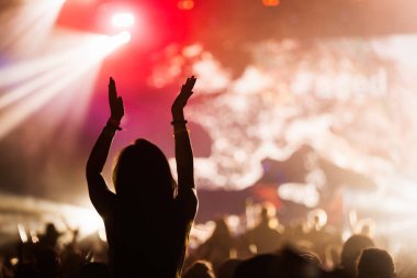 Resim Müzik Festivali'nde insanlar dans partisi