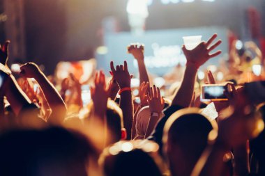 Resim Müzik Festivali'nde insanlar dans partisi