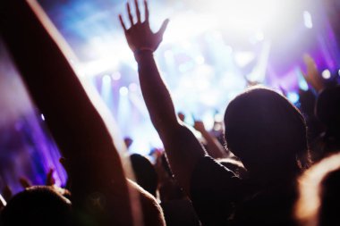 Resim Müzik Festivali'nde insanlar dans partisi