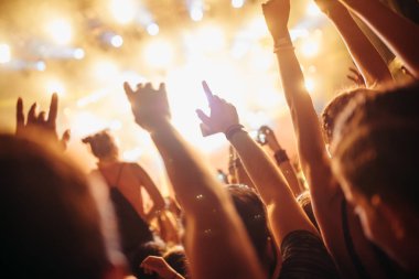 Müzik Festivali'nde zevk mutlu dans kalabalık portresi