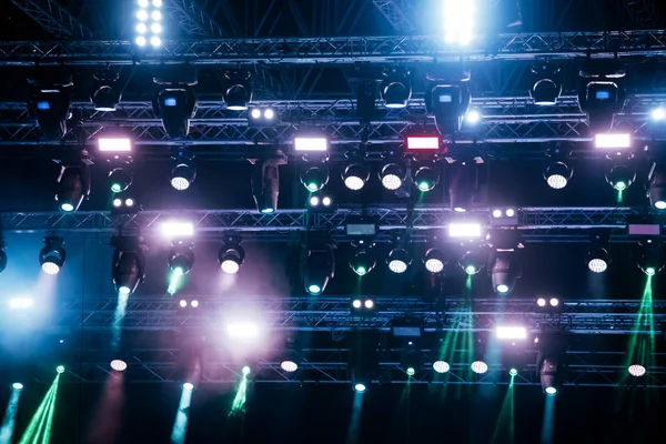 Portrait of concert lights on music dance stage