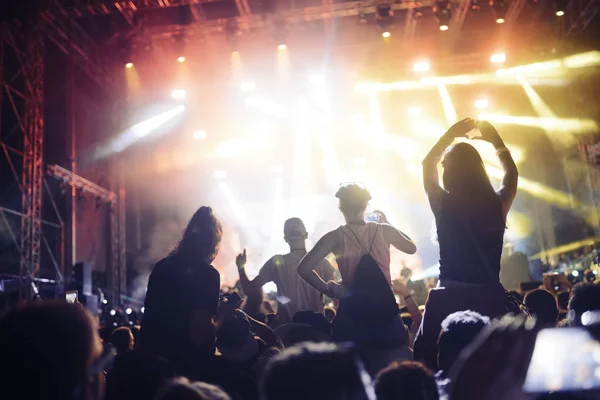 Retrato Gente Bailando Feliz Disfrutando Festival Música —  Fotos de Stock